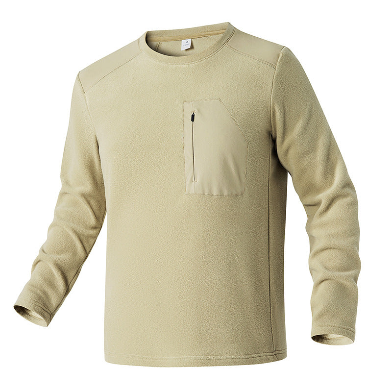 Herren Thermofleece-Pullover mit Brust-Reißverschluss und technischem Rundhalsausschnitt Drune