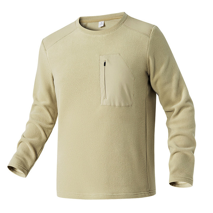 Herren Thermofleece-Pullover mit Brust-Reißverschluss und technischem Rundhalsausschnitt Drune