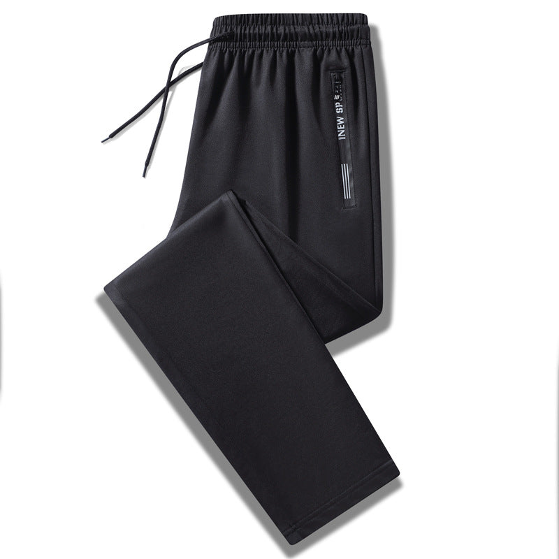 Herren Sportliche Trainingshose mit elastischem Tunnelzugbund, Reißverschlusstasche und glattem Performance‑Material Drune