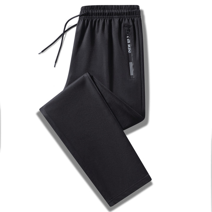 Herren Sportliche Trainingshose mit elastischem Tunnelzugbund, Reißverschlusstasche und glattem Performance‑Material Drune