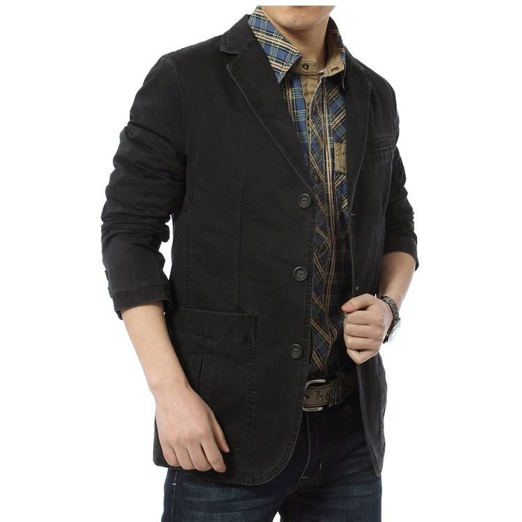 Herren Modische Leinenblazerjacke Drune