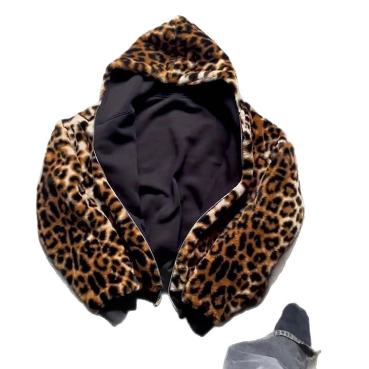 Damen kuschelige Kapuzenjacke mit animalischem Innenfutter Drune