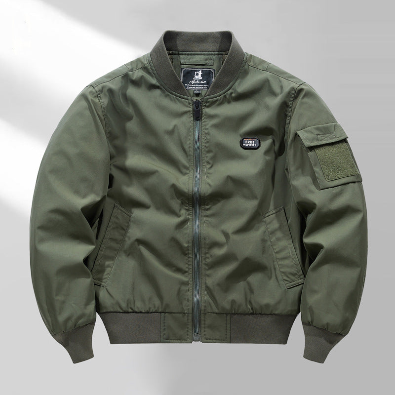 Herren Flieger‑Bomberjacke mit Ärmel‑Utilitytasche, windabweisendem Baumwollmix und Rippbündchen Drune