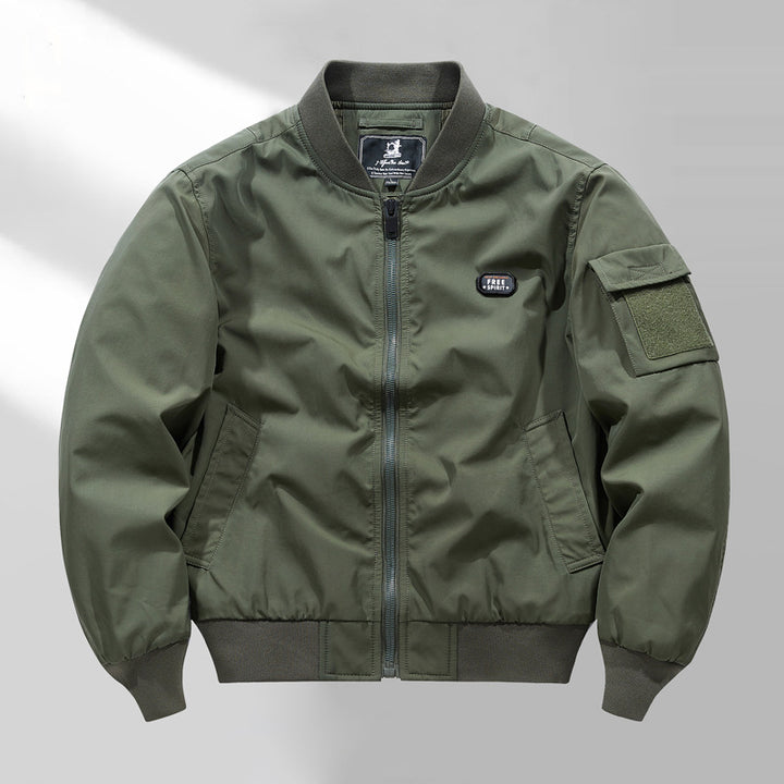 Herren Flieger‑Bomberjacke mit Ärmel‑Utilitytasche, windabweisendem Baumwollmix und Rippbündchen Drune