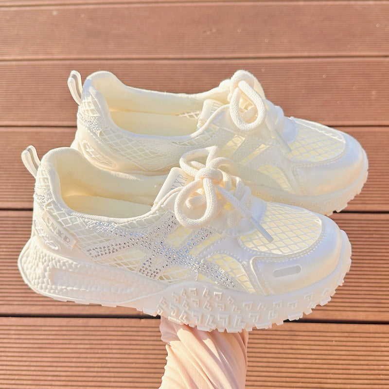 Damen Sportliche Sneaker mit atmungsaktivem Netzdesign und funkelnden Akzenten Drune