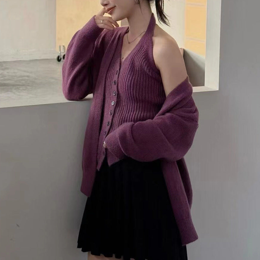 Damen Elegante Strickjacke mit Knopfdetails und weichem Stoff Drune