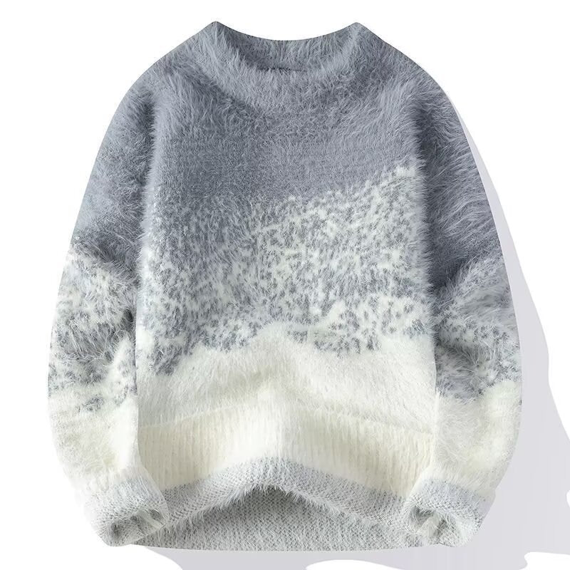 Damen Gemütlicher Rundhals Pullover aus Flauschigem Material Drune
