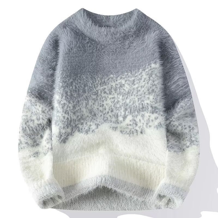 Damen Gemütlicher Rundhals Pullover aus Flauschigem Material Drune