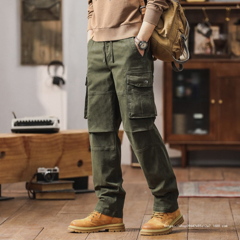 Herren Robuste Relaxed-Fit Cargohose mit verstärkten Knien und Mehrfach-Taschen Drune