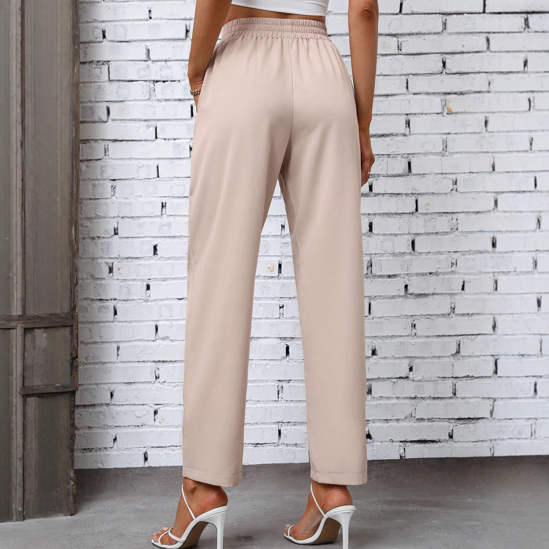 Damen luftige Freizeithose mit elastischem Bund und seitlichen Eingrifftaschen Drune