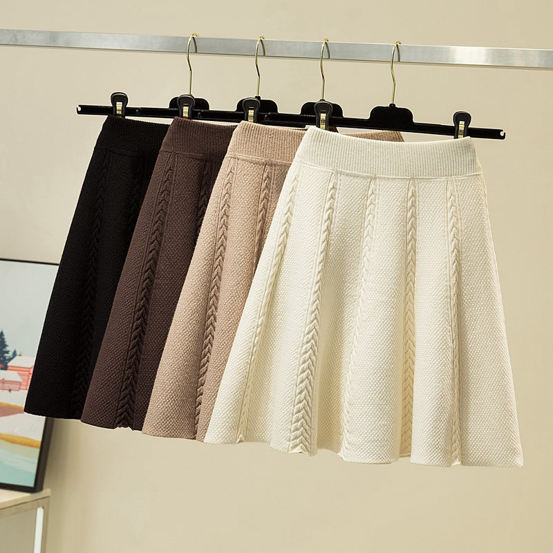 Damen Eleganter, plissierter Maxirock aus hochwertigem Strick Drune