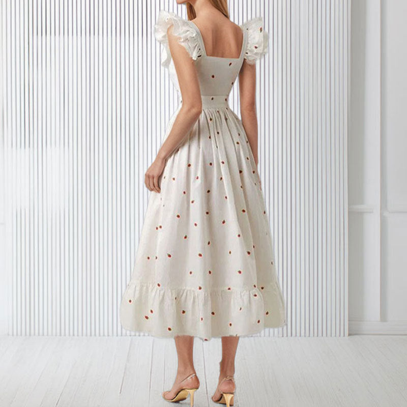 Damen Maxikleid mit Rüschen und floralem Druck Drune