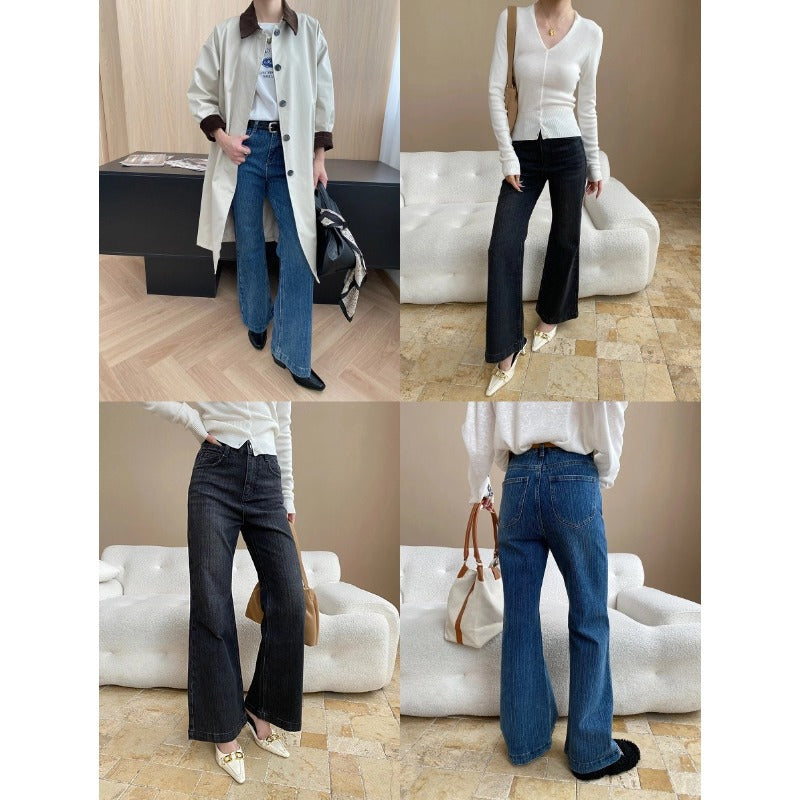 Damen High-Waist Schlagjeans im zeitgenössischen Stil mit nachhaltigem Denim Drune