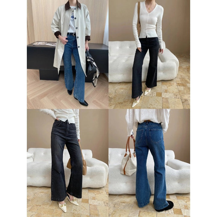 Damen High-Waist Schlagjeans im zeitgenössischen Stil mit nachhaltigem Denim Drune