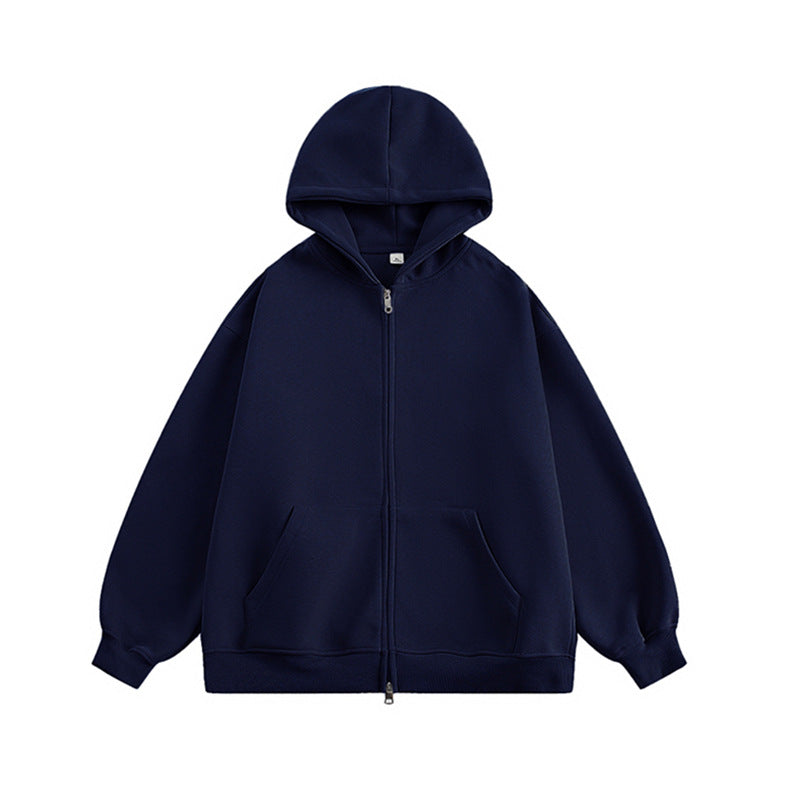Unisex Oversize-Kapuzenjacke mit durchgehendem Reißverschluss und weichem Fleece-Innenfutter Drune