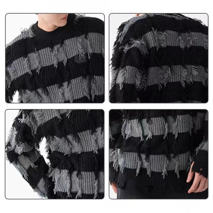 Herren Modischer Grobstrickpullover mit einzigartigem Design Drune