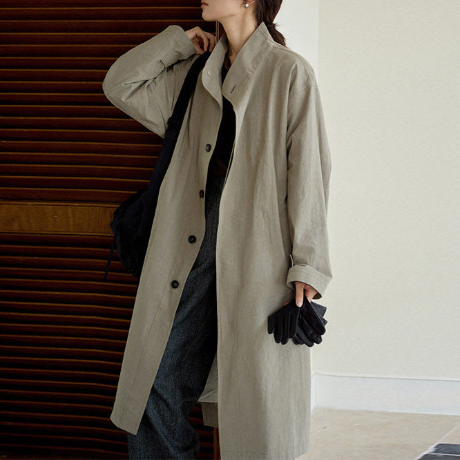 Damen Urbaner Lange Trenchcoat Drune