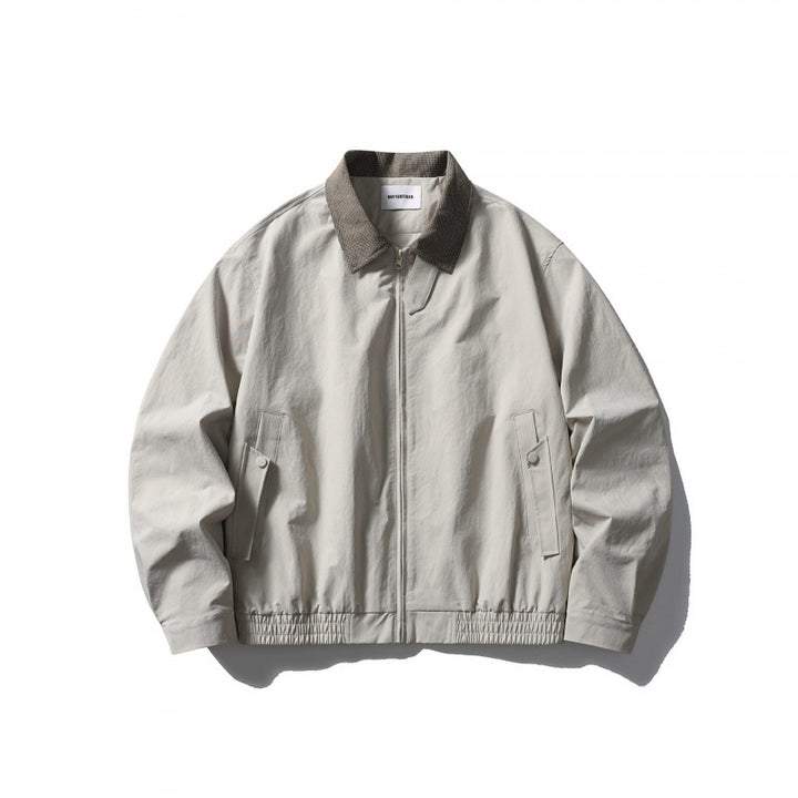 Herren Leichte Harringtonjacke mit Cordkragen und elastischem Saum Drune