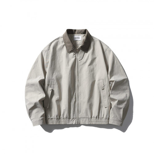 Herren Leichte Harringtonjacke mit Cordkragen und elastischem Saum Drune