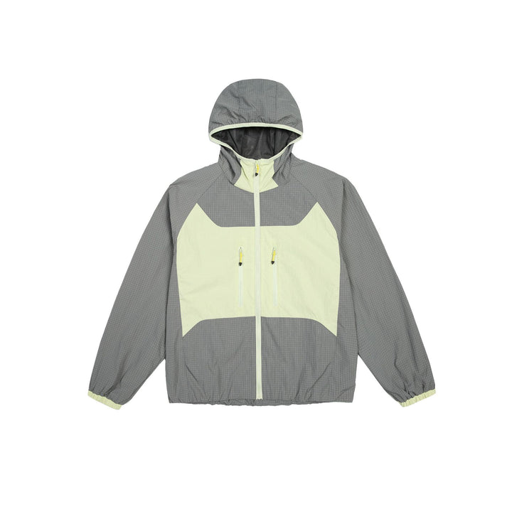 Unisex Leichte Kapuzen-Windjacke mit Ripstop‑Material, Colourblock‑Einsätzen und Fronttaschen Drune