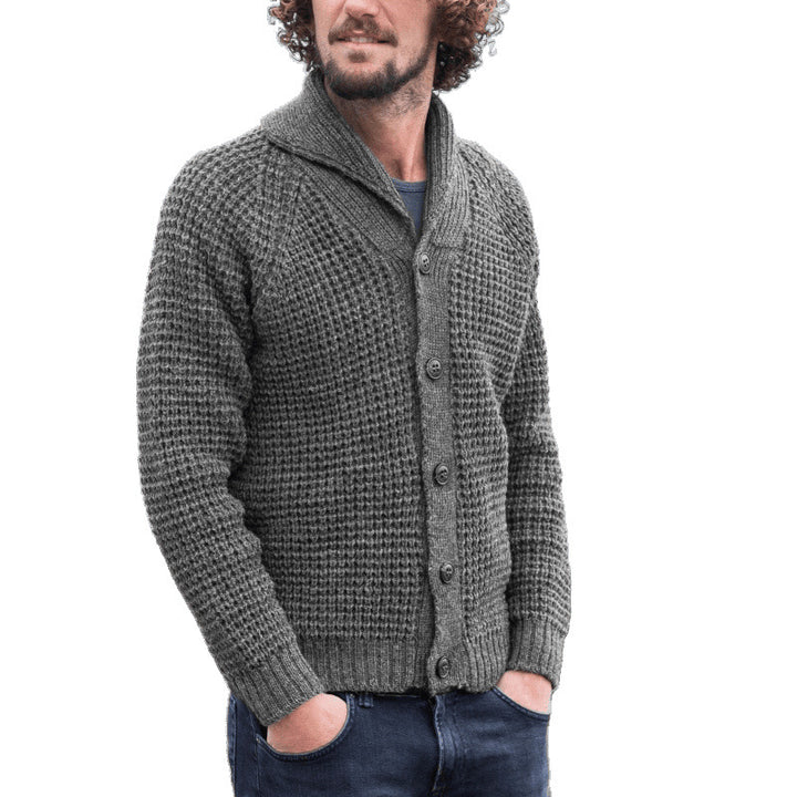 Herren Strickjacke mit feinem Strukturdesign und praktischen Knöpfen Drune
