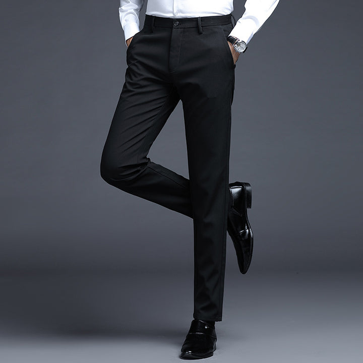 Herren Formelle Slim-Fit Anzughose mit Stretchbund und Bügelfalte Drune