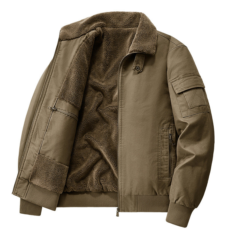 Herren Stylische Übergangsjacke mit Teddyfutter Drune