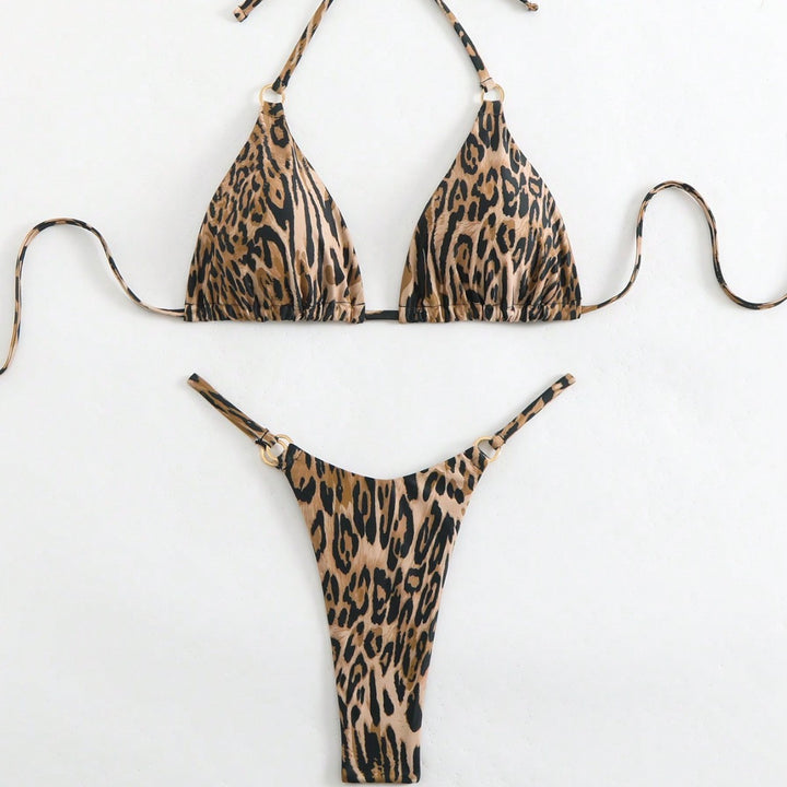 Damen Tiermuster Triangel-Bikini Drune