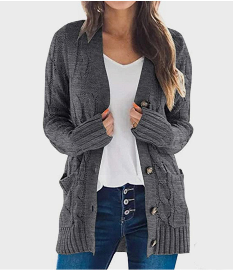 Damen Grobstrick Cardigan mit Zopfmuster und praktischen Taschen Drune