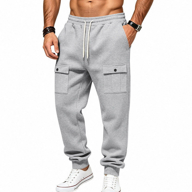 Herren Cargo-Jogginghose mit elastischem Bund und aufgesetzten Klappentaschen Drune