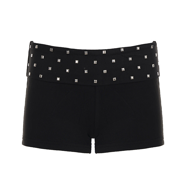 Damen Shorts mit glitzerndem Strassband Drune