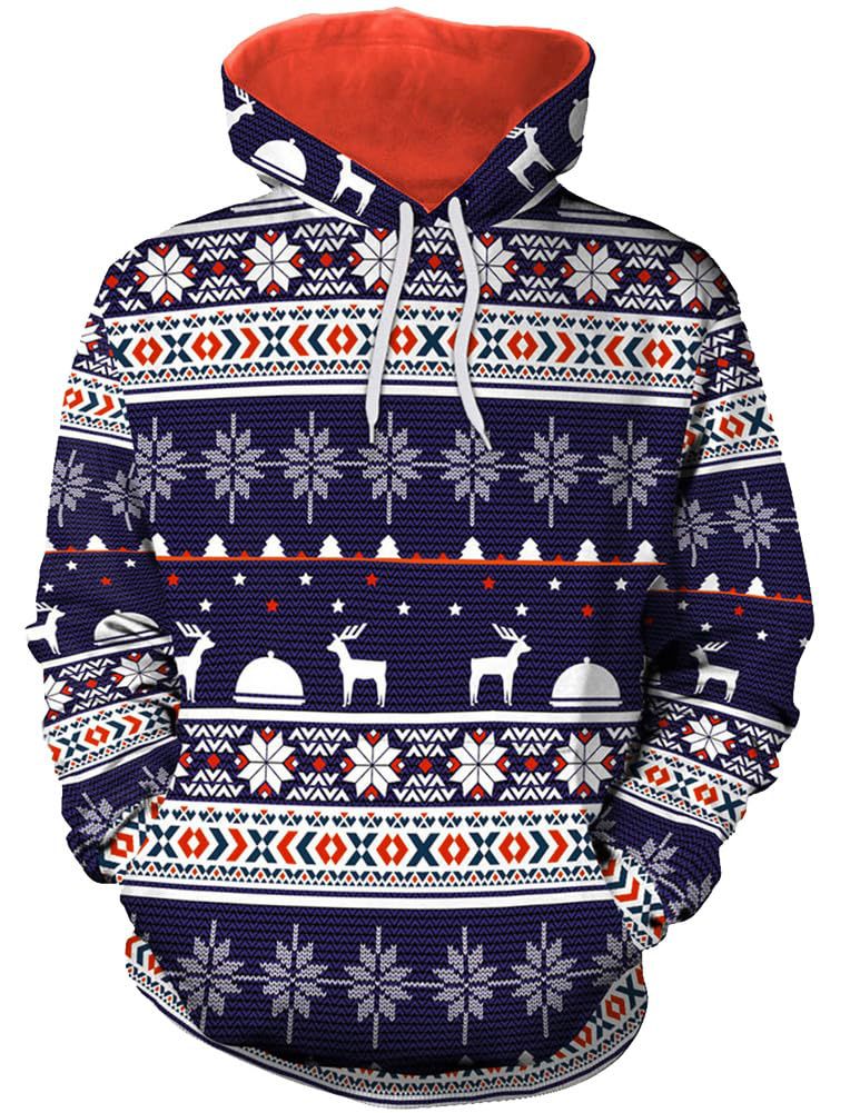 Damen Humorvoller Weihnachts-Kapuzenpullover Drune