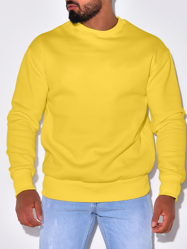 Herren Lässiges Rundhals-Sweatshirt mit Rippbündchen Drune