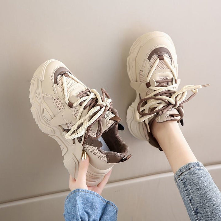 Damen Chunky Sneakers mit atmungsaktiver Mesh-Oberfläche und robustem Profil Drune