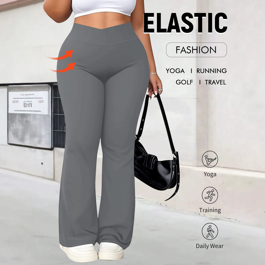 Damen taillenhohe Shaping Bootcut-Leggings mit Bauchkontrolle und 4-Wege-Stretch Drune