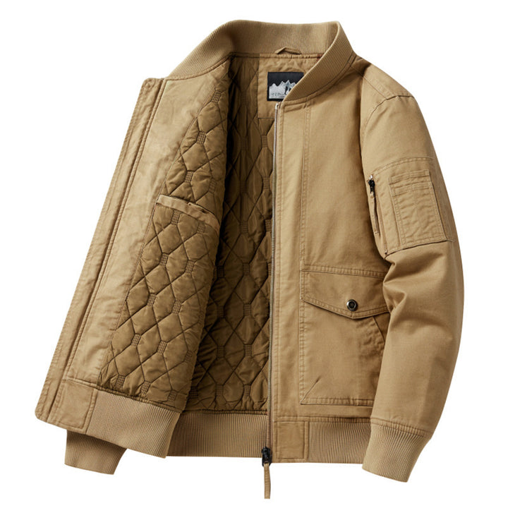 Herren Modische Bomberjacke mit Steppfutter Drune