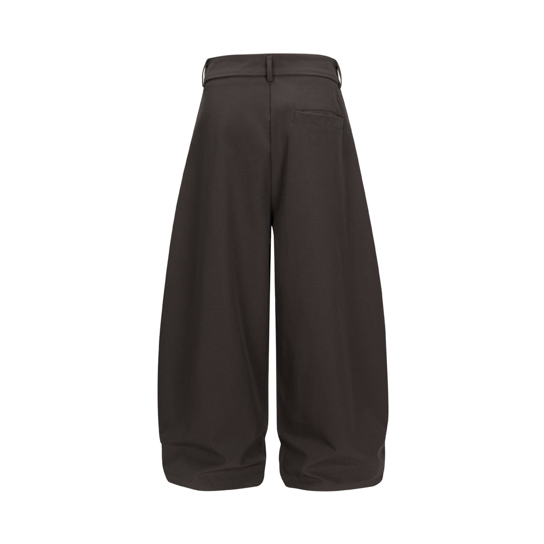 Damen Weite Culotte-Hose mit hoher Leibhöhe, Kellerfalten und verkürztem Saum Drune