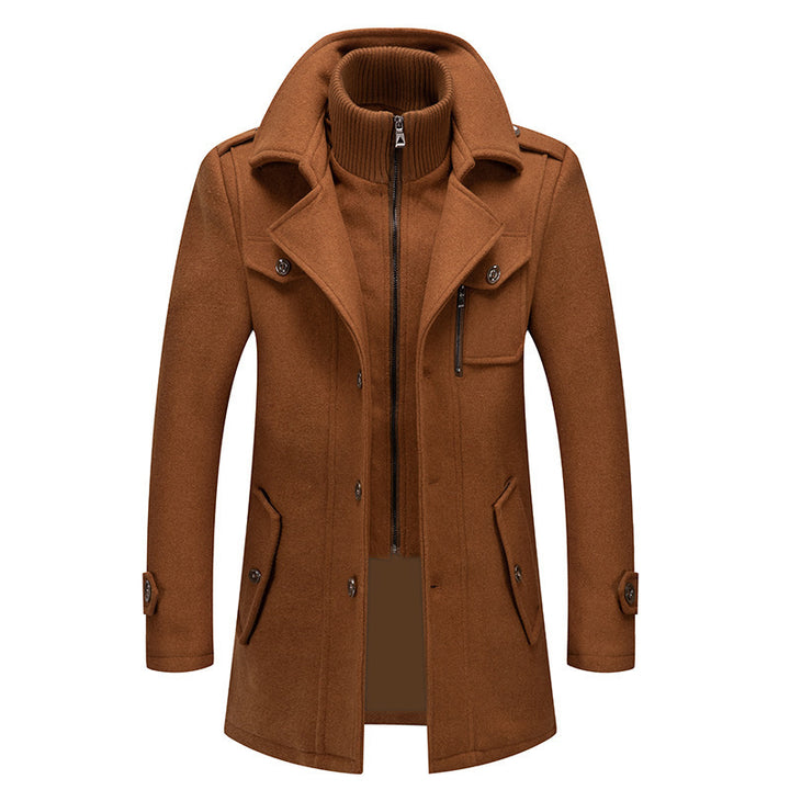 Herren Mantel mit abnehmbarer Strick-Innenjacke und Reverskragen Drune