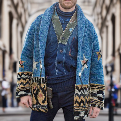 Herren Strickjacke mit detaillierter Handarbeit Drune