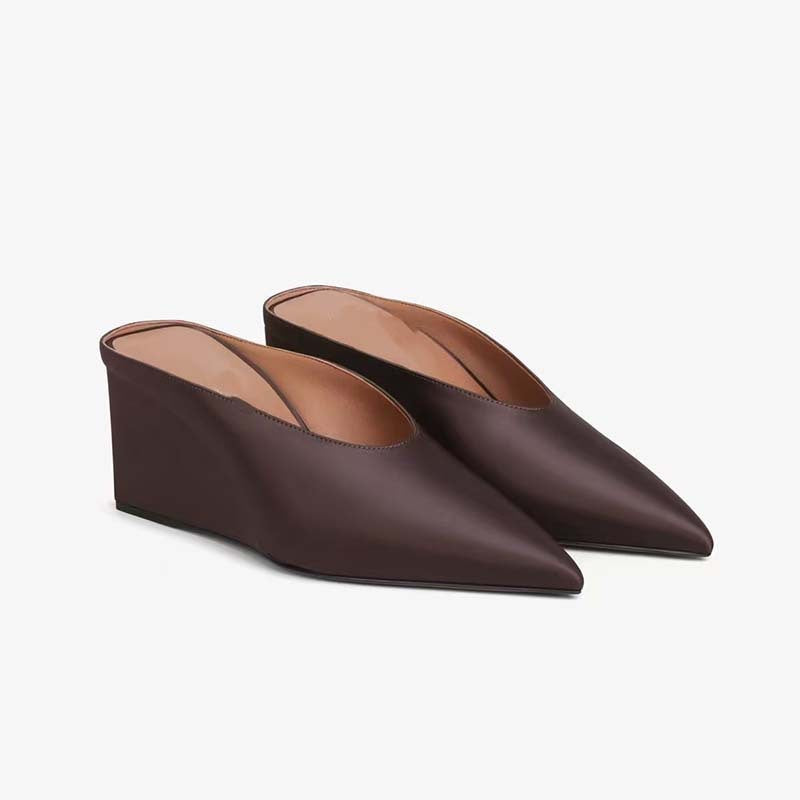 Damen Chic Pointed-Toe Wedge Mules mit schlankem Design Drune