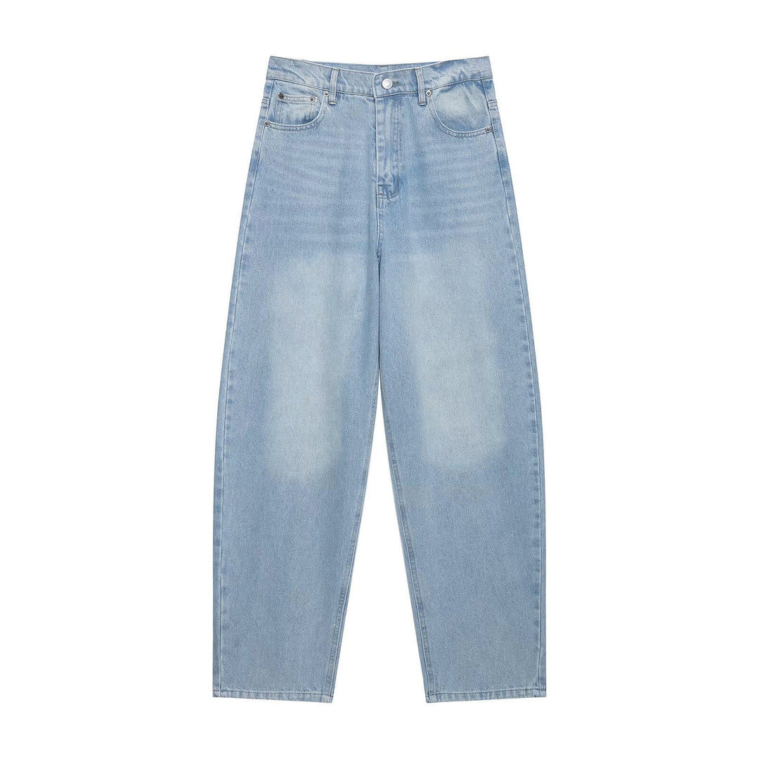Damen Hochtaillierte kurzgeschnittene Jeans mit weitem Bein aus Denim Drune