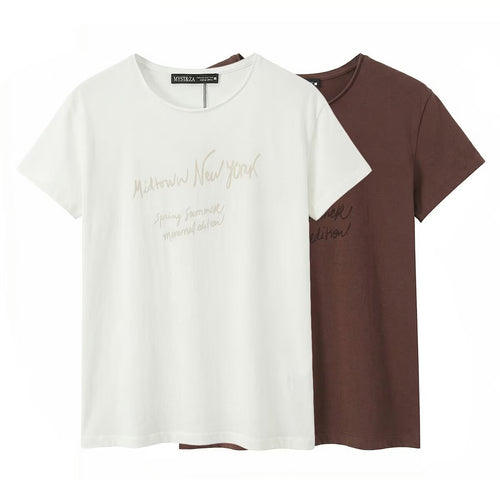 Damen T-Shirt mit minimalistischem Design und exklusivem Druck Drune