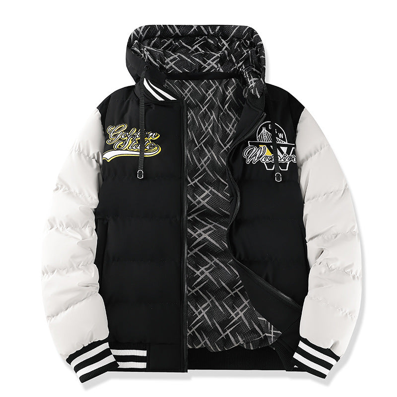 Herren Modische Steppjacke mit hohem Kragen und kontrastierenden Akzenten Drune