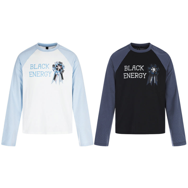 Damen Langarmshirt mit Raglanärmeln, dekorativem Schleifen-Print und weichem Baumwollmix Drune