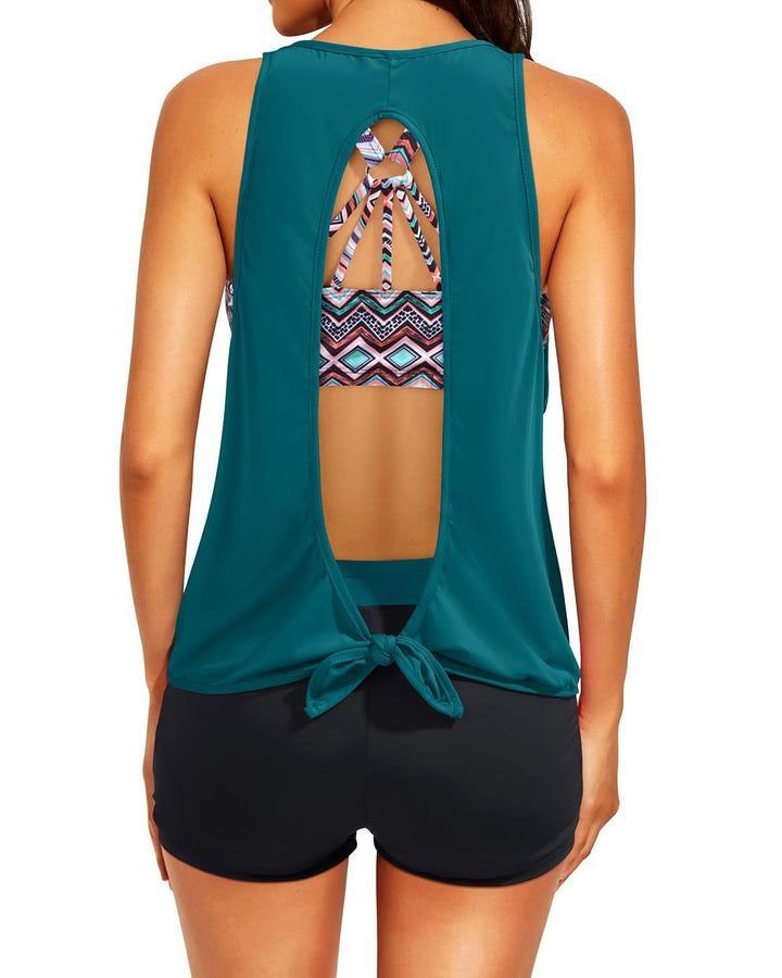 Damen Sportliches Tankini-Oberteil mit elegantem Rückenausschnitt Drune