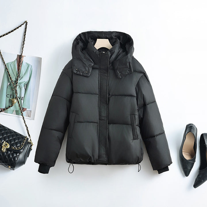 Damen nan kompakter Thermo-Steppblouson mit hohem Schalkragen, verdeckter Frontleiste und innenliegendem Saumzug Drune