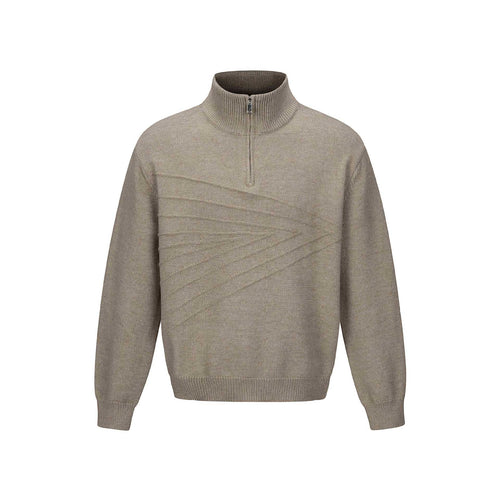 Herren Halbzip-Strickpullover mit Rippenkragen Drune