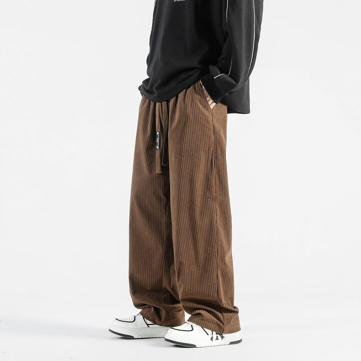 Herren Weitgeschnittene Streifenstahlhose Drune