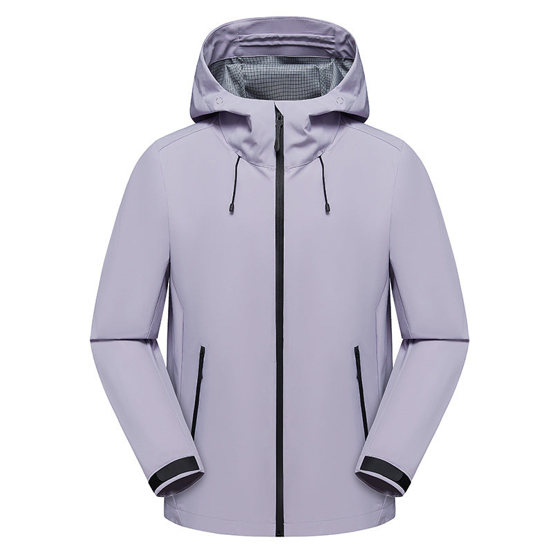 Herren Urbaner Softshell-Regenparka mit getapten Nähten, verstellbarer Kapuze und wasserdichtem Reißverschluss Drune