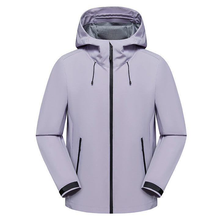 Herren Urbaner Softshell-Regenparka mit getapten Nähten, verstellbarer Kapuze und wasserdichtem Reißverschluss Drune